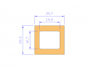 Silicone Profile P711D - type format Square - regular shape