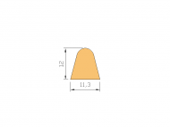 Silicone Profile P726B - type format D - irregular shape