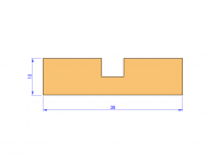 Silicone Profile P736A - type format U - irregular shape