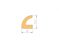 Silicone Profile P738A - type format Lipped - irregular shape