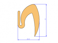Silicone Profile P738I - type format U - irregular shape