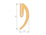 Silicone Profile P738L - type format U - irregular shape