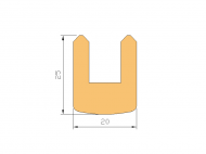 Silicone Profile P738M - type format U - irregular shape