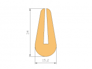 Silicone Profile P738P - type format U - irregular shape