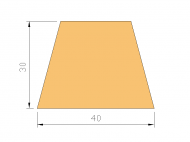 Silicone Profile P738Q - type format Trapezium - irregular shape