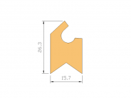 Silicone Profile P744 - type format Lipped - irregular shape