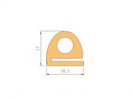 Silicone Profile P746D - type format e - irregular shape