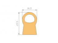 Silicone Profile P757D - type format D - irregular shape