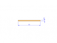 Silicone Profile P758003.5 - type format Rectangle - regular shape