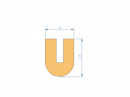 Silicone Profile P778AK - type format U - irregular shape