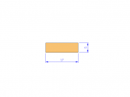 Silicone Profile P800170050 - type format Rectangle - regular shape