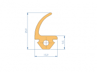 Silicone Profile P80028F - type format Lipped - irregular shape