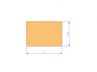 Silicone Profile P800503,5 - type format Rectangle - regular shape