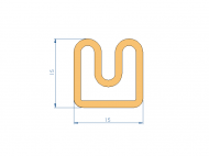 Silicone Profile P80315S - type format Double Hole - irregular shape