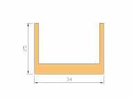 Silicone Profile P811A - type format U - irregular shape