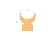 Silicone Profile P822AA - type format Horns - irregular shape
