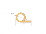 Silicone Profile P822AE - type format solid b/p shape - irregular shape