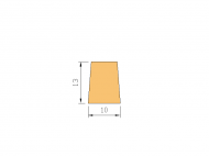 Silicone Profile P822AI - type format Trapezium - irregular shape