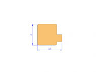 Silicone Profile P822AV - type format T - irregular shape