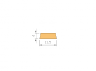 Silicone Profile P822H - type format Trapezium - irregular shape