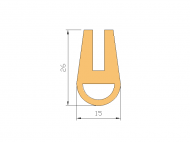 Silicone Profile P822L - type format U - irregular shape
