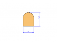 Silicone Profile P842E - type format D - irregular shape