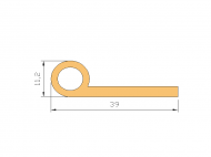Silicone Profile P847A - type format solid b/p shape - irregular shape