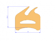 Silicone Profile P850 - type format Horns - irregular shape
