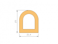 Silicone Profile P872AG - type format D - irregular shape