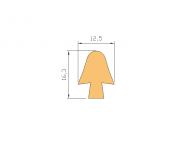 Silicone Profile P872AJ - type format T - irregular shape