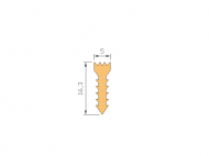 Silicone Profile P872G - type format T - irregular shape