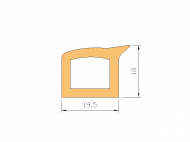 Silicone Profile P872K - type format D - irregular shape