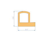 Silicone Profile P90155H - type format solid b/p shape - irregular shape