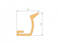 Silicone Profile P902M - type format Lipped - irregular shape