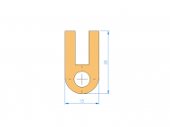 Silicone Profile P90313U - type format U - irregular shape