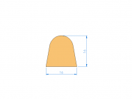 Silicone Profile P90313V - type format D - irregular shape