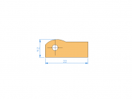 Silicone Profile P91468 - type format D - irregular shape