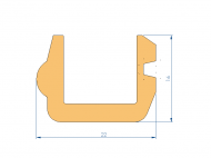 Silicone Profile P91468B - type format U - irregular shape