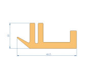 Silicone Profile P91482A - type format U - irregular shape