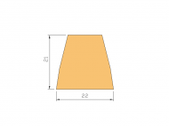 Silicone Profile P914M - type format Trapezium - irregular shape