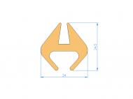 Silicone Profile P91565AA - type format U - irregular shape