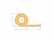 Silicone Profile P91565AC - type format solid b/p shape - irregular shape