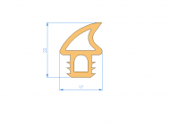 Silicone Profile P91565AD - type format Double Hole - irregular shape