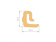 Silicone Profile P91565B - type format L - irregular shape