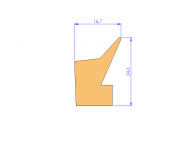 Silicone Profile P91565H - type format Lipped - irregular shape