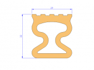 Silicone Profile P91565J - type format Trapezium - irregular shape