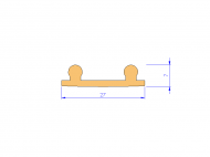 Silicone Profile P91565M - type format Double compact b/p - irregular shape