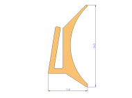 Silicone Profile P91565N - type format U - irregular shape