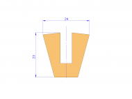 Silicone Profile P91565O - type format U - irregular shape