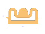 Silicone Profile P91565P - type format D - irregular shape